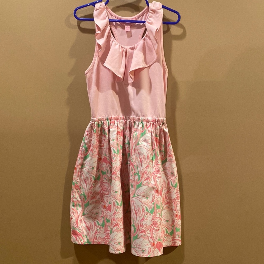 Lilly Pulitzer razorback dress.  Pink and green. Girls Size 8-10 L